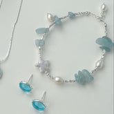 S925 Silver Aquamarine Bracelet